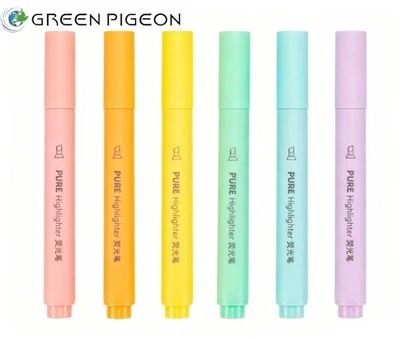 Juego de resaltadores en colores pastel suaves