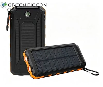 Banco de energía solar impermeable para acampar