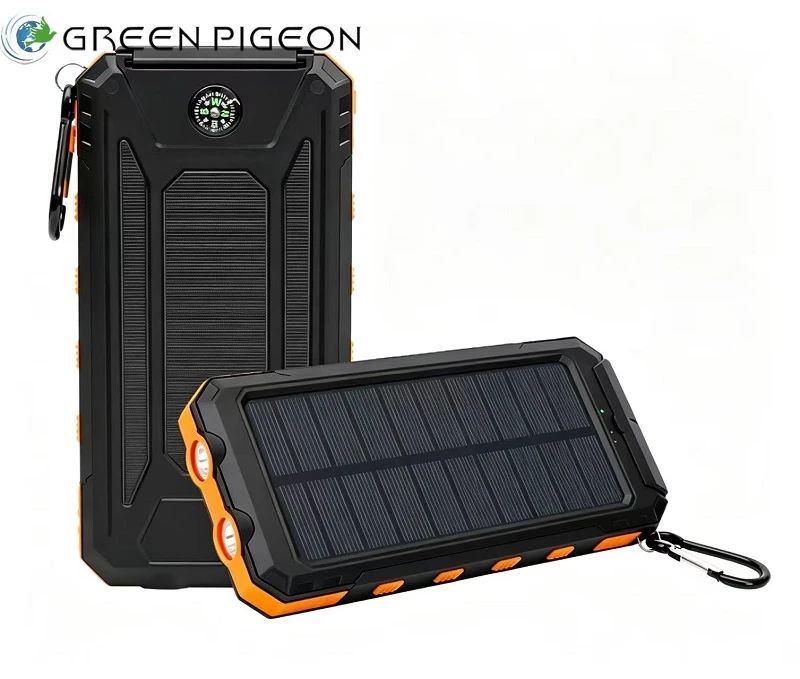 Banco de energía solar impermeable para acampar